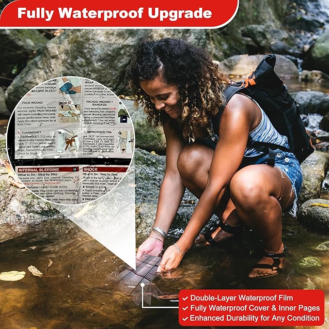 Tiny Pocket First Aid Guide EDC Emergency First Aid Kit for Anywhere Fully Waterproof