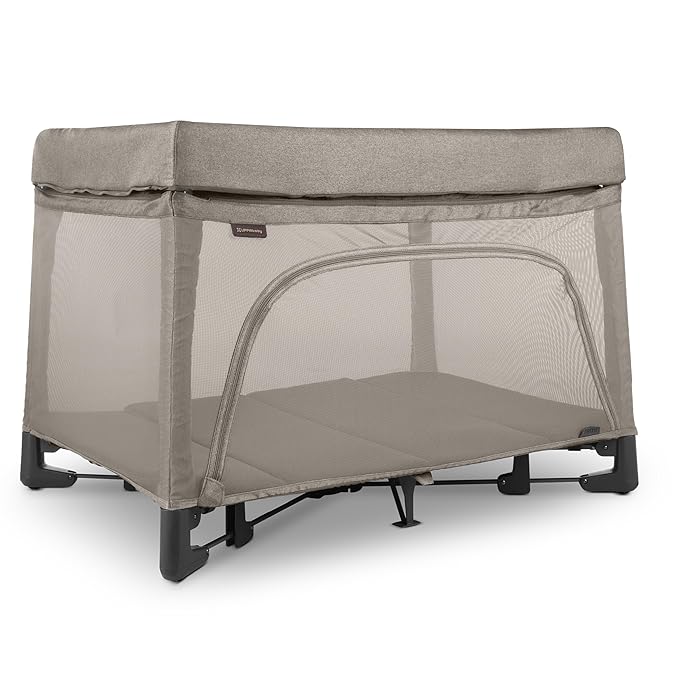 UPPAbaby Remi Playard | Deluxe 3-in-1 Portable Playard, Bedside Bassinet + Travel Crib| Mesh Bassinet, Mattress, Organic Cotton Mattress Cover + Storage Bag Included | Wells (Dark Taupe Mélange)