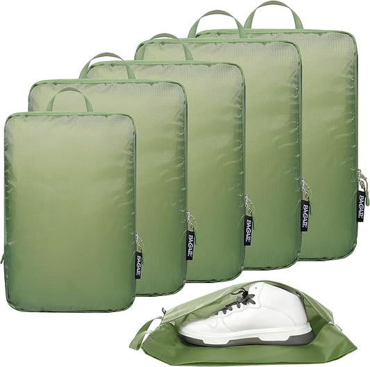 BAGAIL 6 Set Ultralight Compression Packing Cubes Packing Organizer for Travel Accessories Luggage Suitcase Backpack