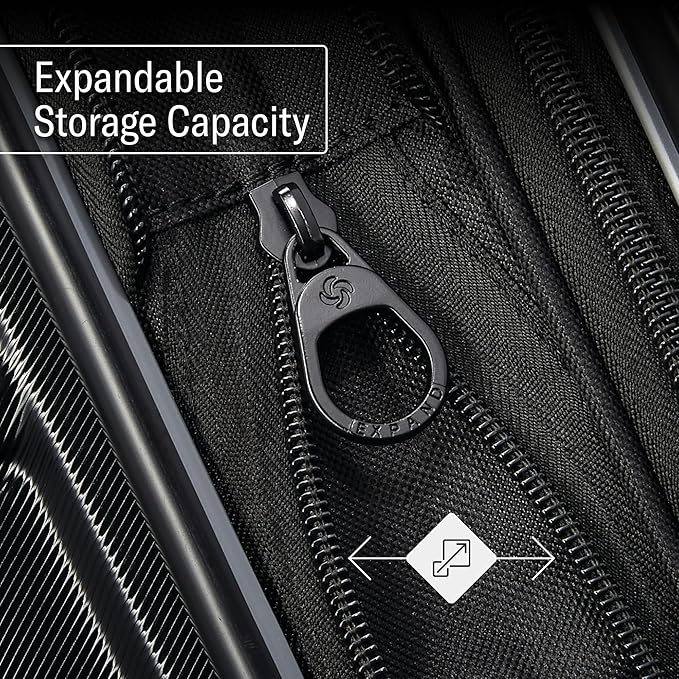 Samsonite Omni 2 24-Inch Medium Checked Hardside Luggage with 360° Spinner Wheels - Scratch Resistant Hardshell - TSA Lock - Expandable Polycarbonate Shell for Lightweight Travel - Artic Silver