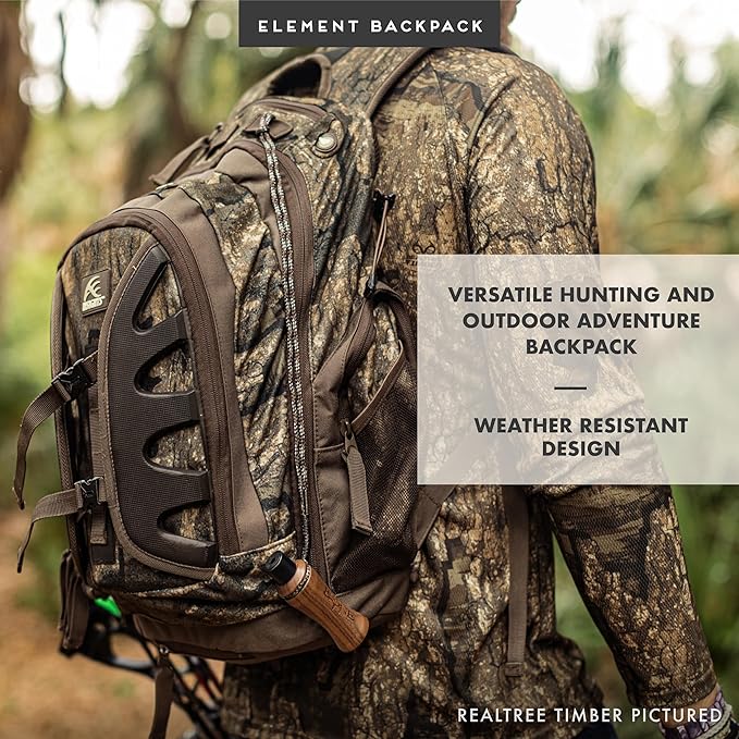 Insights Hunting by frogg toggs - The Element, Heavy Duty 1,831 Cubic Inch Hiking Fishing Camping Hunting Backpack, Realtree EDGE