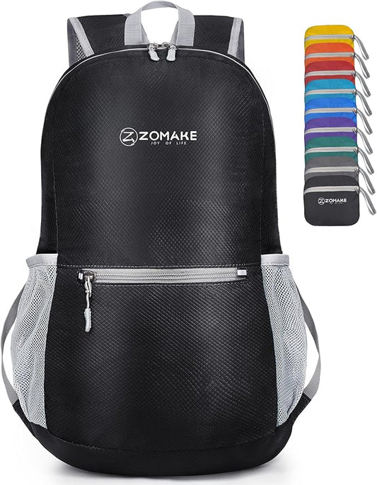 ZOMAKE Ultra Lightweight Hiking Backpack 20L, Packable Small Backpacks Water Resistant Daypack for Women Men(Black)