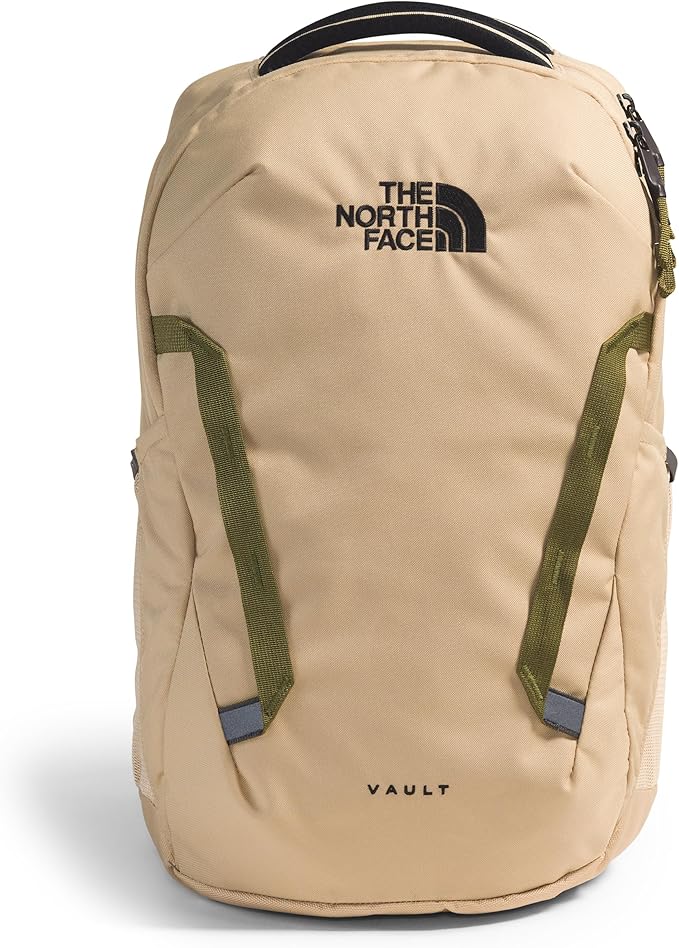 THE NORTH FACE Vault Everyday Laptop Backpack | Commuter Travel Bag with Water-Repellent Finish, Spacious Main Compartment, Khaki Stone/TNF Black, One Size
