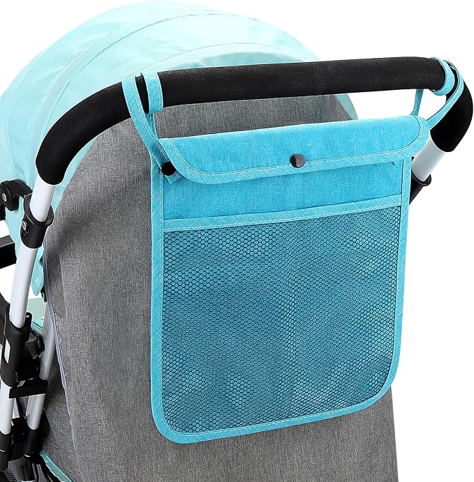 Accmor Universal Stroller Organizer, Mesh Bag Fits for Uppababy, Nuna, Britax, Doona Strollers, Non-Slip Adjustable Stroller Mesh Cargo Net Storage Caddy Accessories