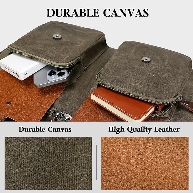 Waxed Canvas Garment Bags for Travel, Convertible Carry On Garment Duffel Bag for Men Women, 2 in 1 Suit Bag Hanging Suitcase Business Travel Bag with Shoe Compartment (Vintage Grey, L)