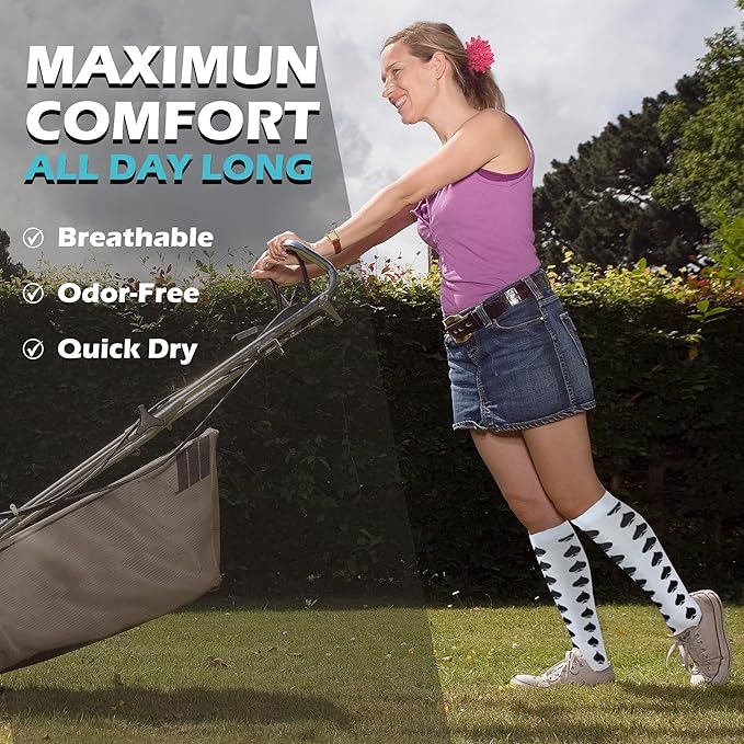 Medical Compression Socks for Women and Men 3 Pairs 20-30 mmHg Knee High Christmas Compression Stockings Circulation Best for Running Athletic Nurses