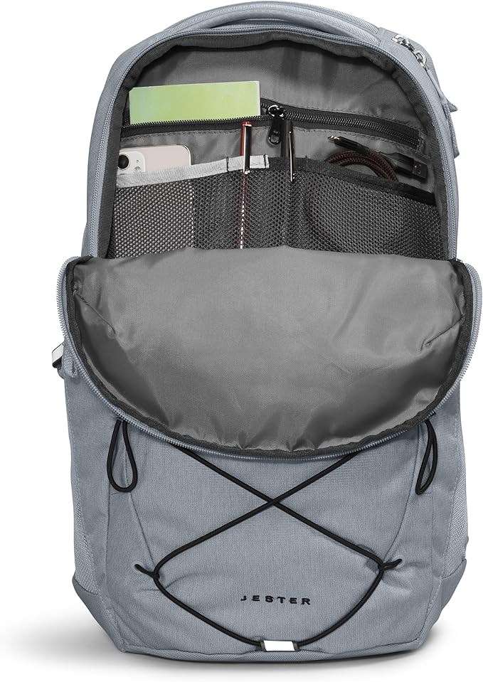 THE NORTH FACE Jester Everyday Laptop Backpack | Commuter Daypack with Water Repellent Finish, 16" Laptop Sleeve, Huge Main Compartment, Mid Grey Dark Heather/TNF Black-NPF, One Size