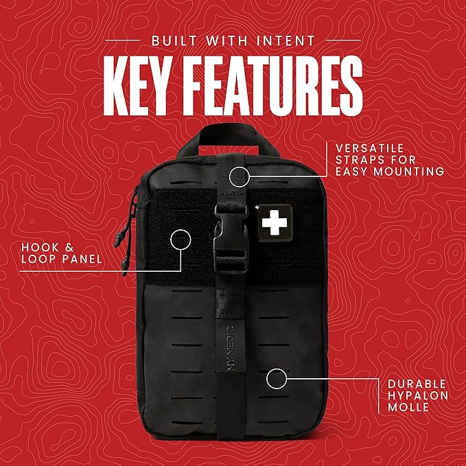 MY MEDIC MyFAK PRO Ifak First Aid Kit - 140 Life Saving Trauma and Medical Items - HSA FSA Survival Kit for Camping or Your Car - Black