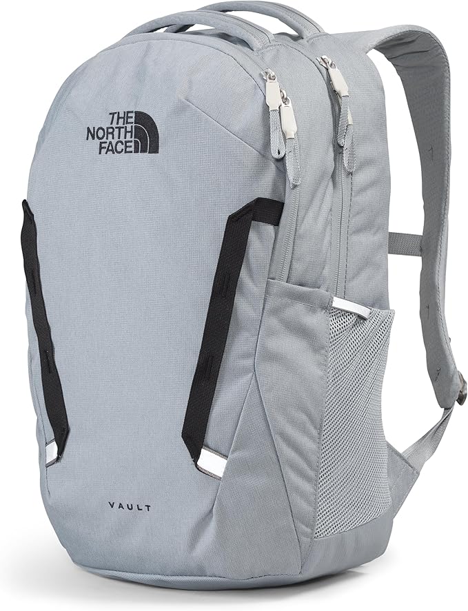 THE NORTH FACE Vault Everyday Laptop Backpack | Commuter Travel Bag with Water-Repellent Finish, Spacious Main Compartment, Mid Grey Dark Heather/TNF Black-NPF, One Size