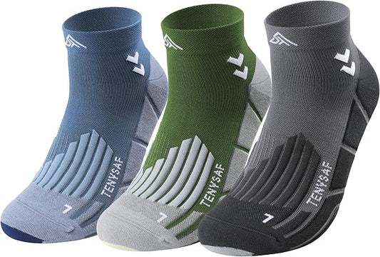 Compression Sport Running Socks: Athletic Socks for Men Women with Cushion,3 Pairs Work Hiking Basketball Ankle Socks
