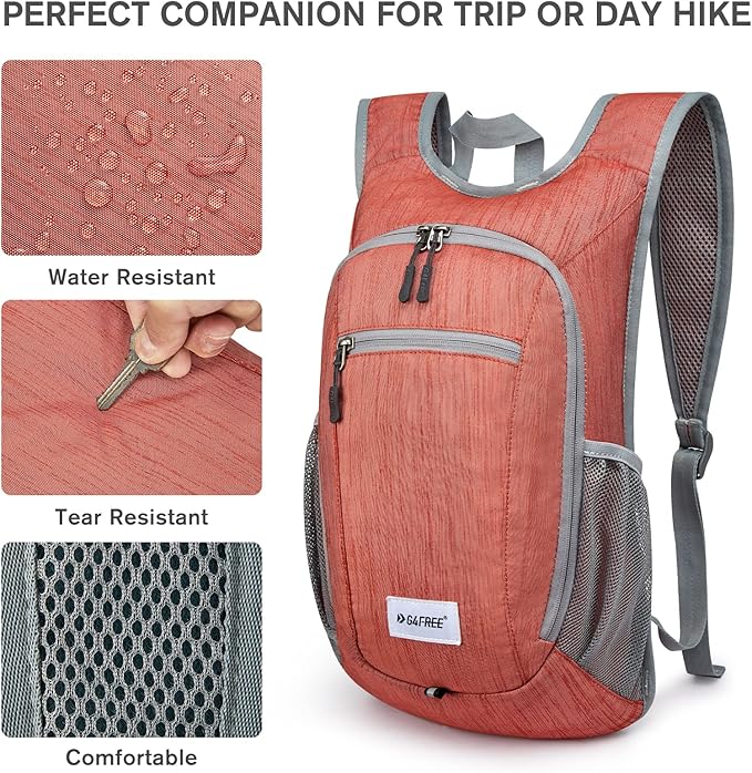 G4Free 10L/15L Hiking Backpack Lightweight Packable Hiking Daypack Small Travel Outdoor Foldable Shoulder Bag