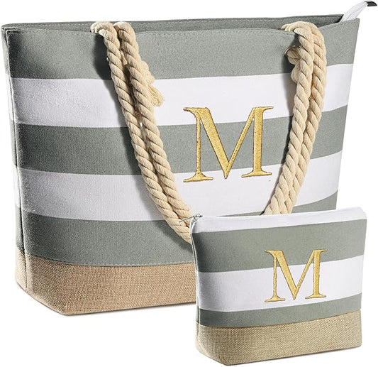 YOOLIFE Beach Bags for Women - Travel Canvas Beach Tote, Pool Waterproof Bag, Travel Essentials, Gifts for Women Birthday