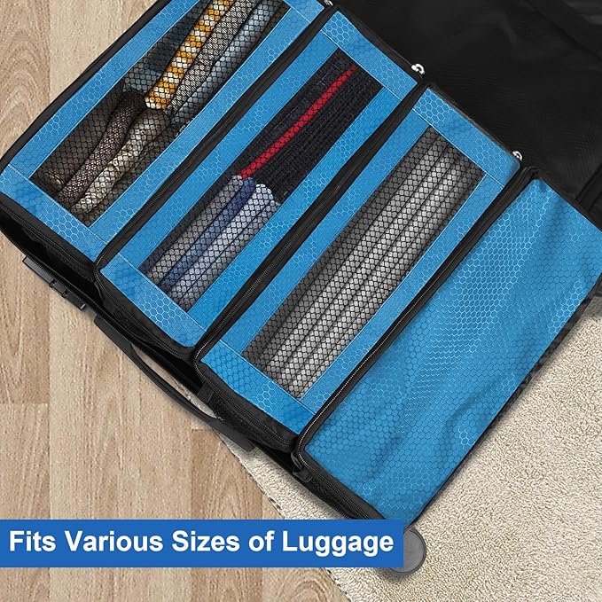 Suitcase Organizer, Travel Luggage Organizer Portable Hanging Travel Shelves Collapsible Hanging Packing Cubes for Carry on Suitcase