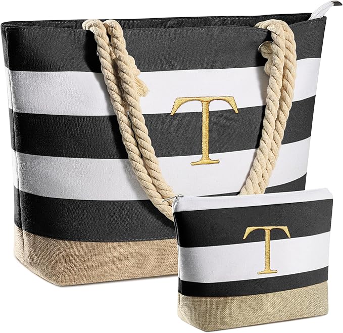 YOOLIFE Beach Bags for Women - Travel Canvas Beach Tote, Pool Waterproof Bag, Travel Essentials, Gifts for Women Birthday