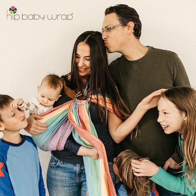 Hip Baby Wrap - 100% Soft Cotton Baby Sling Wrap - Baby Hip Carrier - Nursing Wraps for Breastfeeding, Baby Carrier Sling - Newborn to Toddler Baby Carrying Wrap, Supports 8-35 lbs - Summer Rainbow