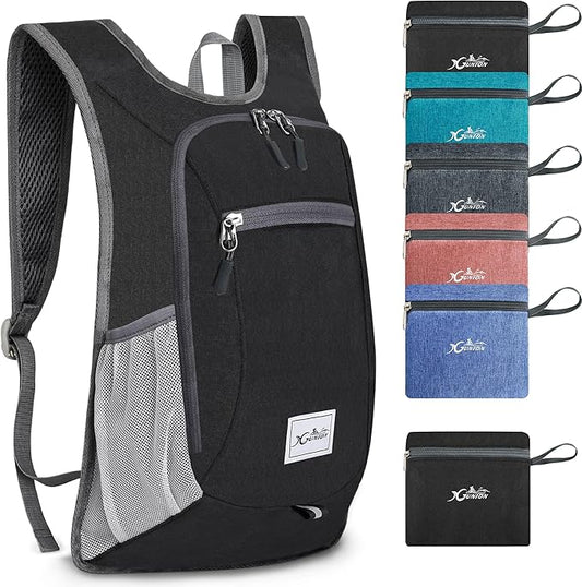 Small Travel Backpack - Lightweight & Foldable, 10L Capacity, Packable & Camping Hiking Daypack for Women & Men (Black)