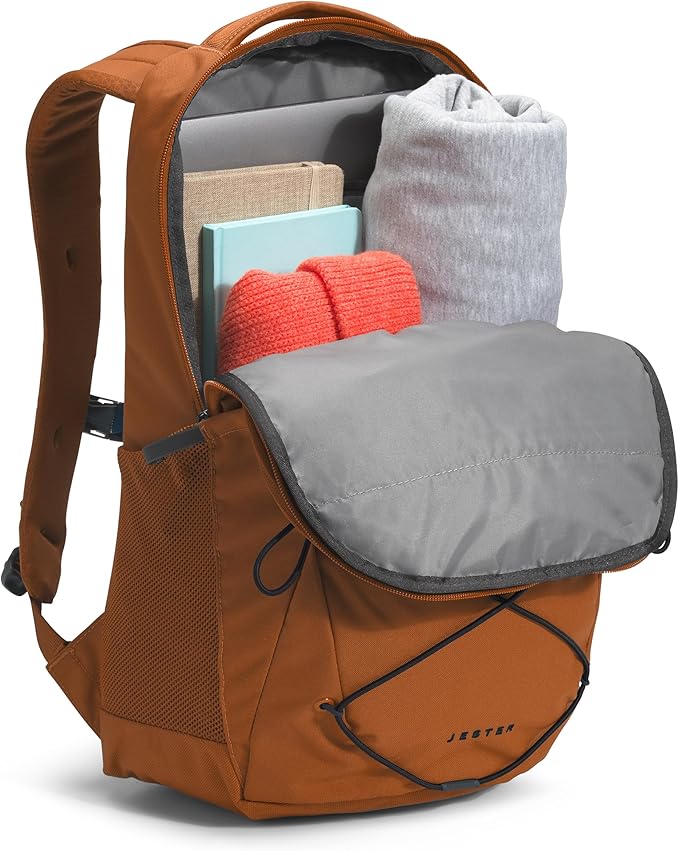 THE NORTH FACE Jester Everyday Laptop Backpack | Commuter Daypack with Water Repellent Finish, 16" Laptop Sleeve, Huge Main Compartment, Leather Brown/TNF Black-NPF, One Size