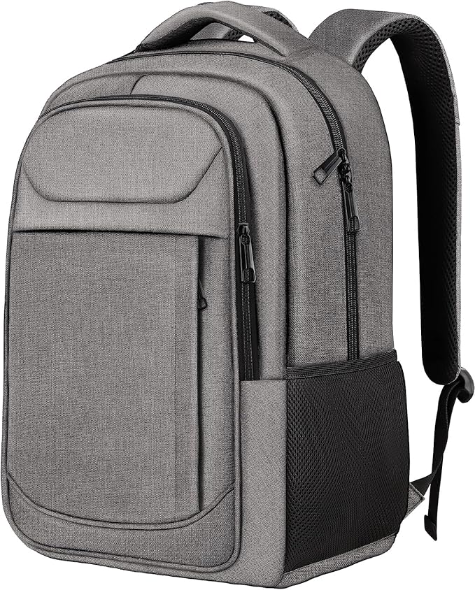 Business Laptop Backpack, 15.6 Inch Travel Laptop Bag, Water Resistant Durble Slim Casual College School Travel Computer Nurse Work Bag Gift for Men & Women, Grey