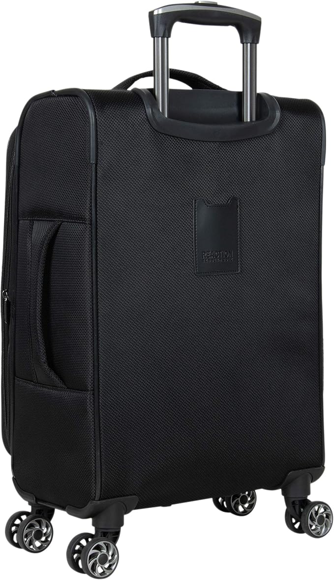Kenneth Cole REACTION Rugged Roamer Lightweight Softside Expandable 8-Wheel Spinner Luggage, Black, 2-Piece (20” Carry-On/28” Check Size)