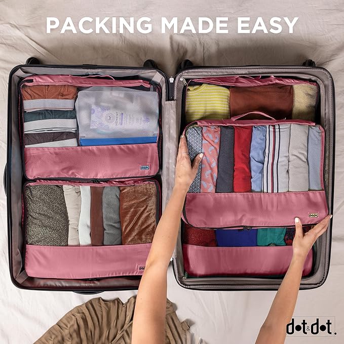 Large Packing Cubes for Suitcases - 5 Pcs set of Packing Cubes for Travel Carry on Suitcase Organizer Bags - Travel Cubes Organizer Bags for Luggage