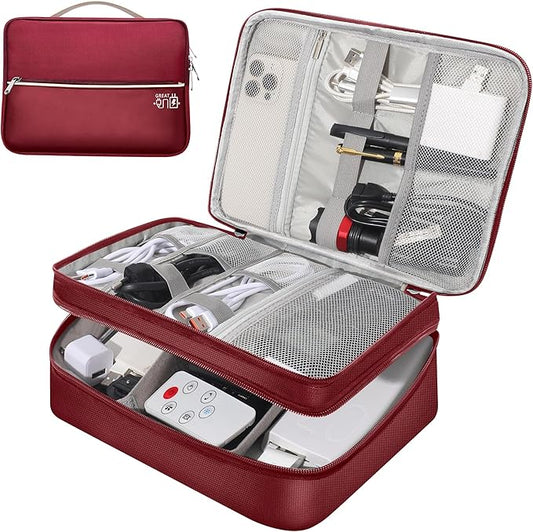 Electronic Organizer Travel Case, Travel Cord Organizer Case Portable Waterproof Cable Organizer Bag for Charger, Cord, USB, Power Bank, Earphone