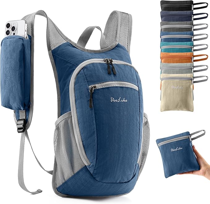 10L Small Hiking Backpack Travel Daypack Lightweight Packable Back Pack for Women Men(Navy Blue)