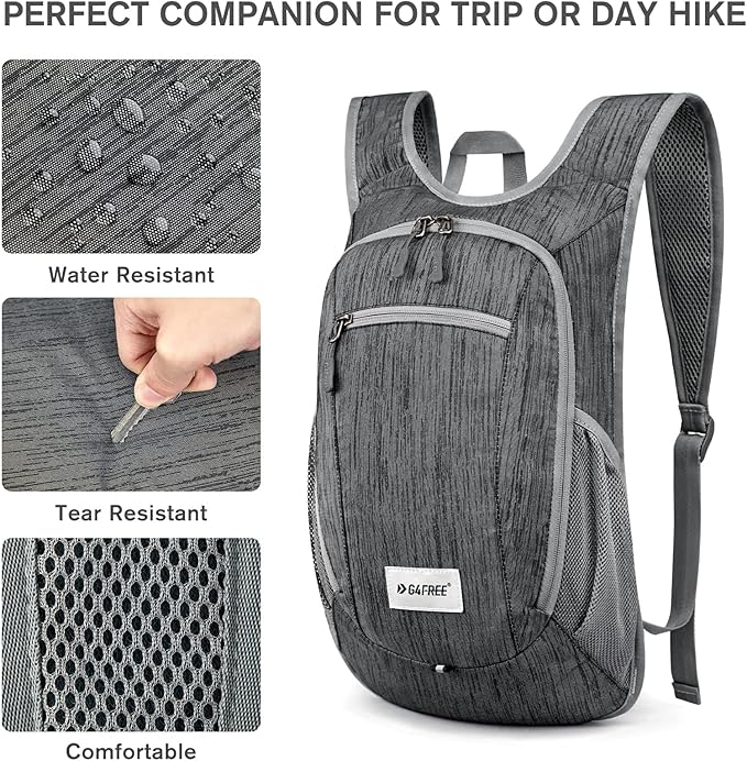 G4Free 10L/15L Hiking Backpack Lightweight Packable Hiking Daypack Small Travel Outdoor Foldable Shoulder Bag
