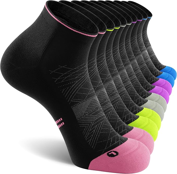 CS CELERSPORT 2/5 Pairs Ankle Compression Socks for Men and Women Running Athletic Socks