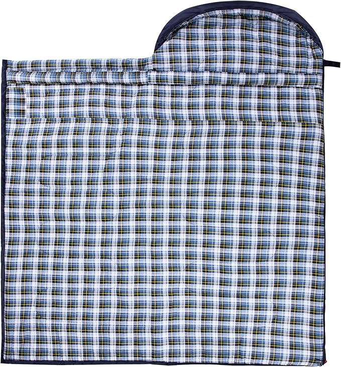 0 Degree Sleeping Bag 100% Cotton Flannel XXL for Adults Big and Tall Cold Weather Winter Zero Degree Camping,Free Compression Sack