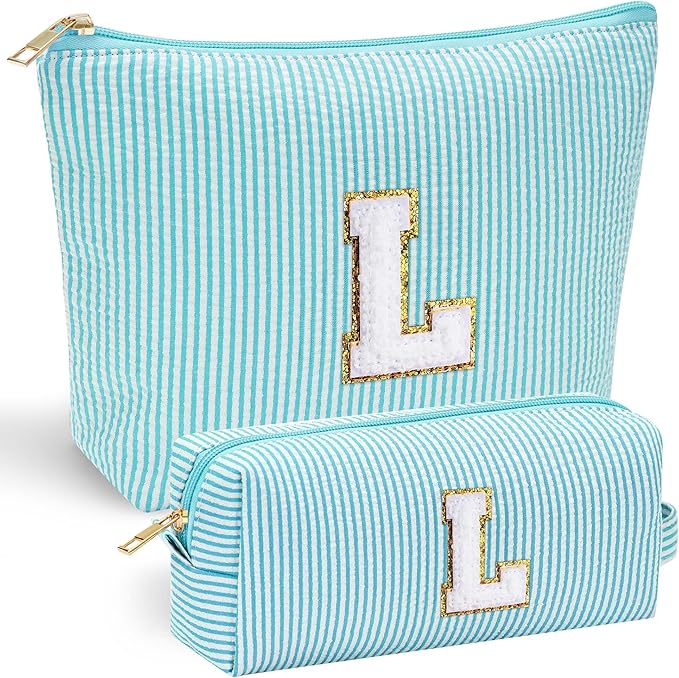 YOOLIFE Birthday Gifts for Women - Birthday Gifts Idea for Her Friends Female Teacher | Personalized Cute Makeup Bag for Women Girlfriend | Cosmetic 2 Pieces Toiletry Makeup Pouch Mothers Day Gifts L
