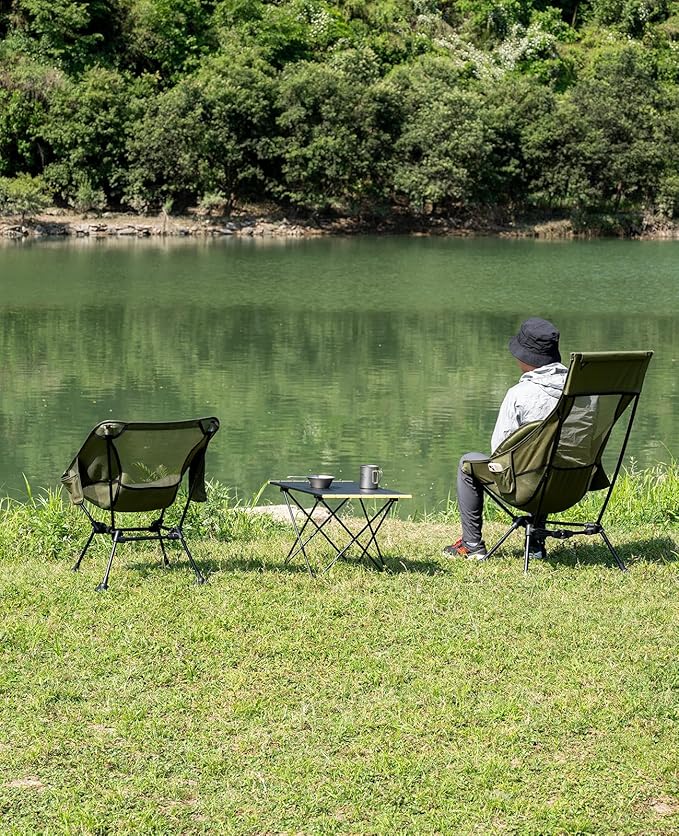 iClimb Ultralight Compact Camping Folding Beach Chair with Anti-Sinking Large Feet