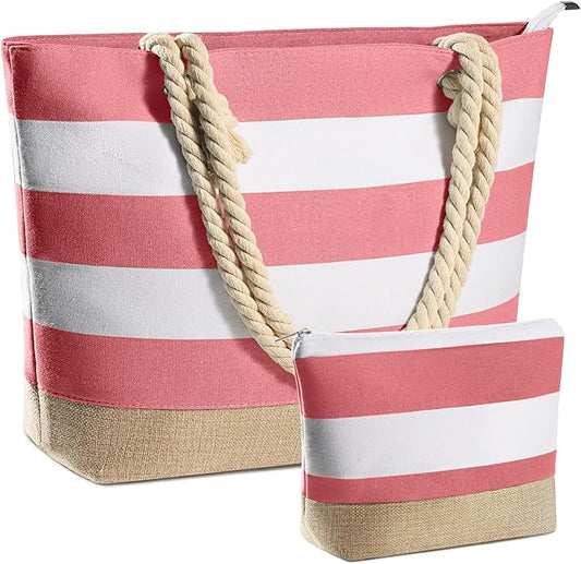 YOOLIFE Beach Bags for Women - Travel Canvas Beach Tote, Pool Waterproof Bag, Travel Essentials, Gifts for Women Birthday