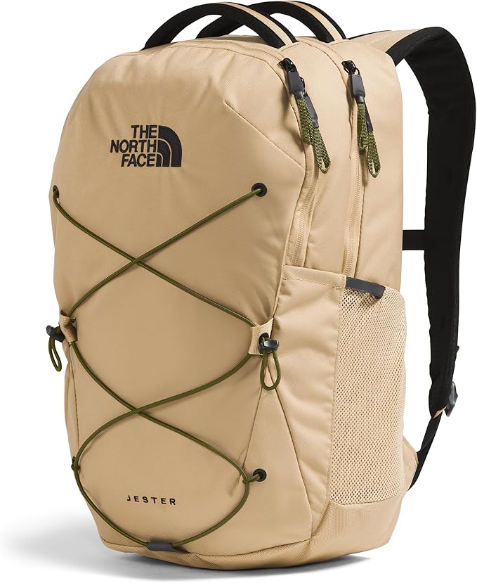THE NORTH FACE Jester Everyday Laptop Backpack | Commuter Daypack with Water Repellent Finish, 16" Laptop Sleeve, Huge Main Compartment, Khaki Stone/Forest Olive, One Size