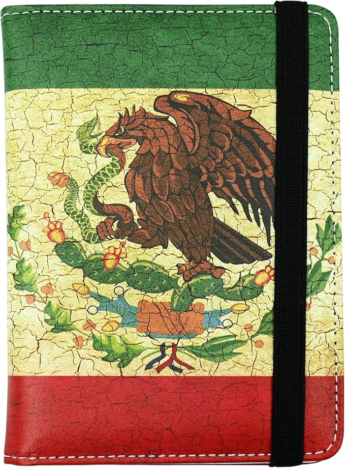 Mexico Flag Passport Holder for Women and Men PU Leather Passport Cover for Travel