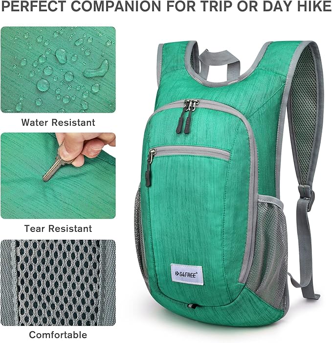 G4Free 10L/15L Hiking Backpack Lightweight Packable Hiking Daypack Small Travel Outdoor Foldable Shoulder Bag