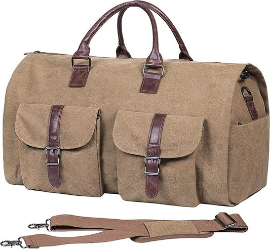 seyfocnia Convertible Travel Garment Bag,Carry on Garment Duffel Bag for Men Women - 2 in 1 Hanging Suitcase Suit Business Travel Bag