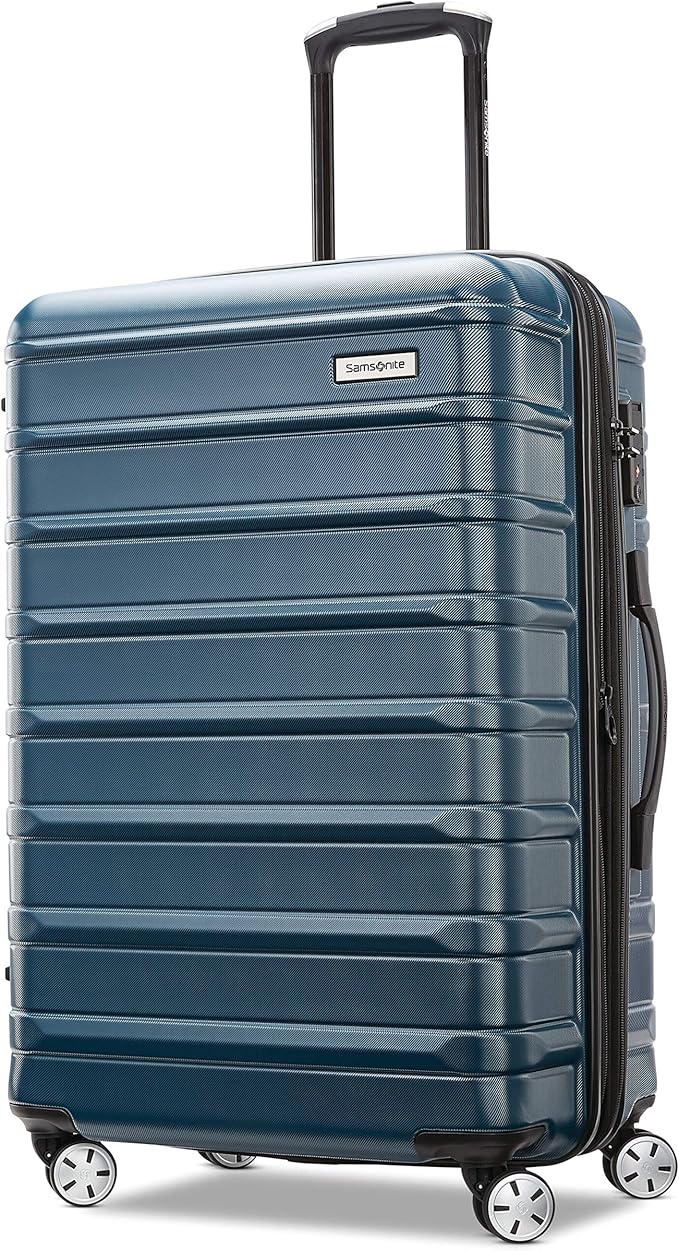 Samsonite Omni 2 Hardside Expandable Spinner Wheel Luggage, Checked Medium 24 in, Nova Teal