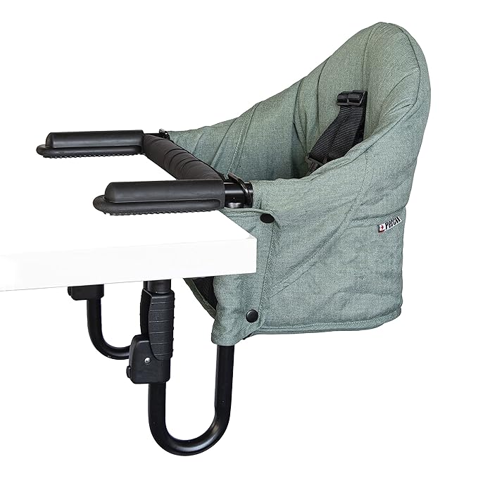 guzzie+Guss Portable Clip on High Chair for Baby Seat - Folding and Easy Setup for Travel, Home, Restaurants, Picnics - Machine Washable Fabric - Forest Green