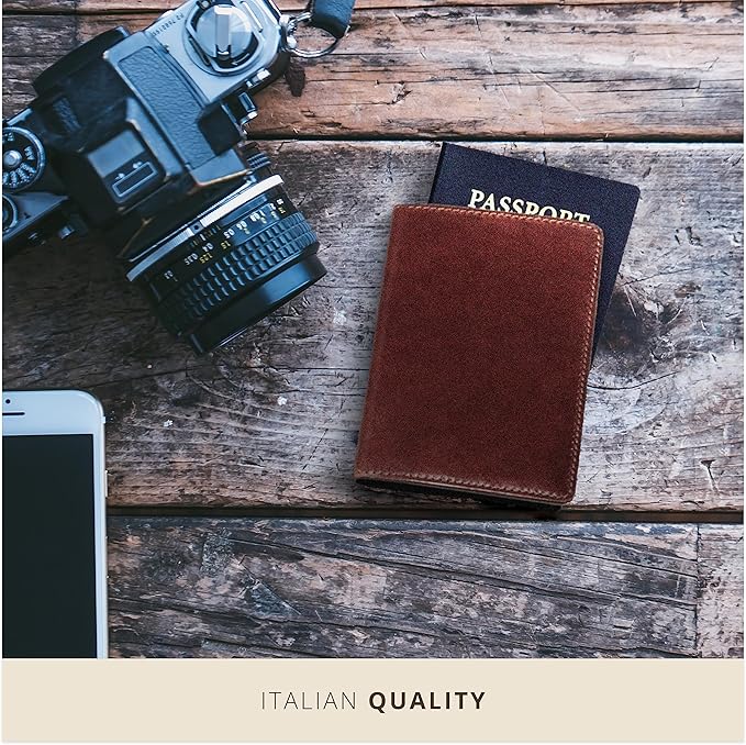 Maruse Italian Leather Passport Cover for Men and Women, Handmade in Italy