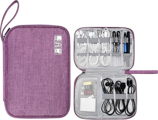 CILLA Travel Cord Organizer Case, Portable Waterproof Storage Bag for Charger, Cord, USB, Power Bank, Earphone, SD Card, Travel Essentials