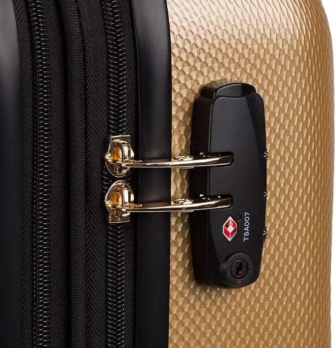 SwissGear 7272 Energie Expandable Hardside Luggage with Spinner Wheels and TSA Lock, Gold, Carry-On 19-Inch