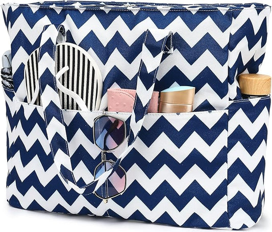 Waterproof Beach Tote Pool Bags for Women Ladies Extra Large Gym Tote Carry On Bag With Wet Compartment for Weekender Travel