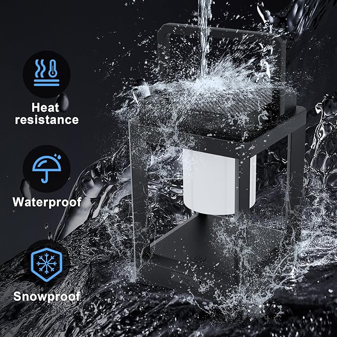 Outdoor Solar Table Lamp, 3-Level Brightness Warm LED Lantern, USB & Solar Powered Solar Lantern Waterproof, Touch Control Outdoor Lamps, Portable Cordless Lights for Patio, Balcony, Bedroom
