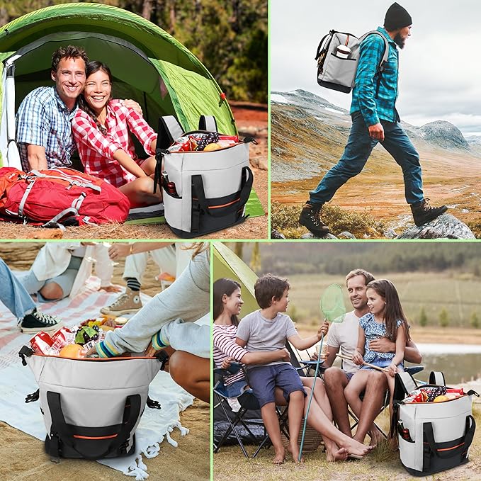 Tirrinia Cooler Backpack Waterproof Insulated for Men & Women,36 Cans Soft Leakproof Cooler Backpack, Portable Cooler for Camping, Beach, Fishing, Picnic, Travel, Outdoor