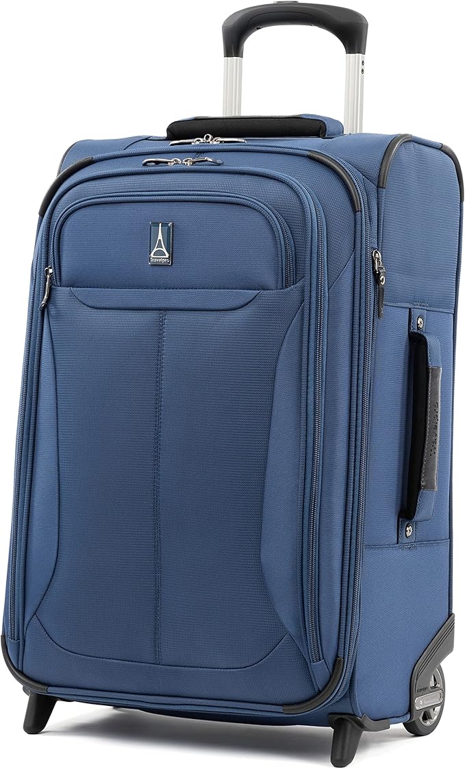 Travelpro Tourlite Softside Expandable Upright 2 Wheel Luggage, Lightweight Suitcase, Men and Women, Blue, Carry-On 22-Inch
