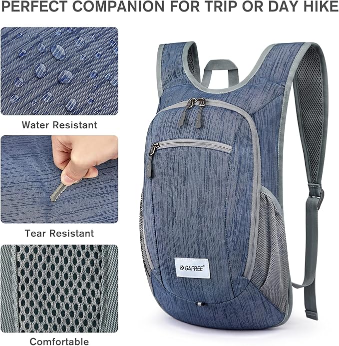 G4Free 10L/15L Hiking Backpack Lightweight Packable Hiking Daypack Small Travel Outdoor Foldable Shoulder Bag