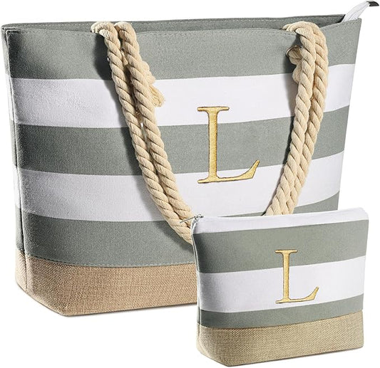 YOOLIFE Beach Bags for Women - Travel Canvas Beach Tote, Pool Waterproof Bag, Travel Essentials, Gifts for Women Birthday