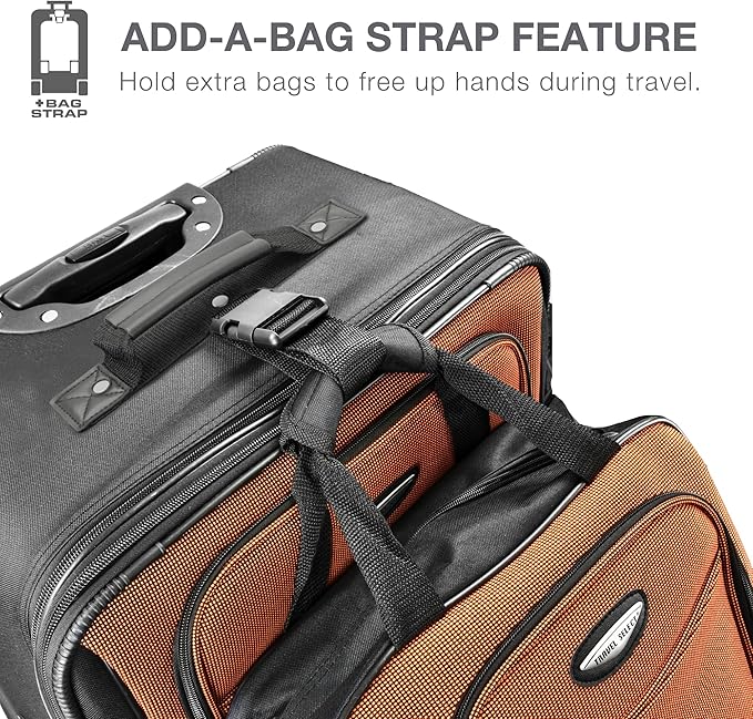 Travel Select Amsterdam Softside Expandable Rolling Luggage Set, 2-Piece Upright Suitcases with 2-Wheel Design, Lightweight Durable Polyester, Burgundy