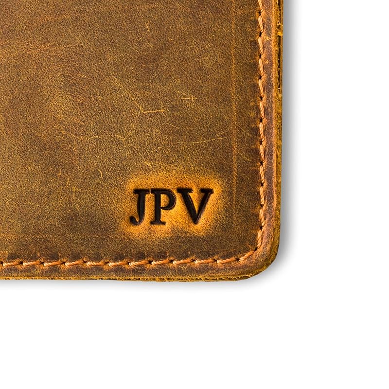 PEGAI Personalized Leather, Passport Holder For Travel | Handmade Passport Wallet Cover Case | Travel Document Holder, Passport Cover for Men, Women, and Family | Pike (Cinnamon Brown)