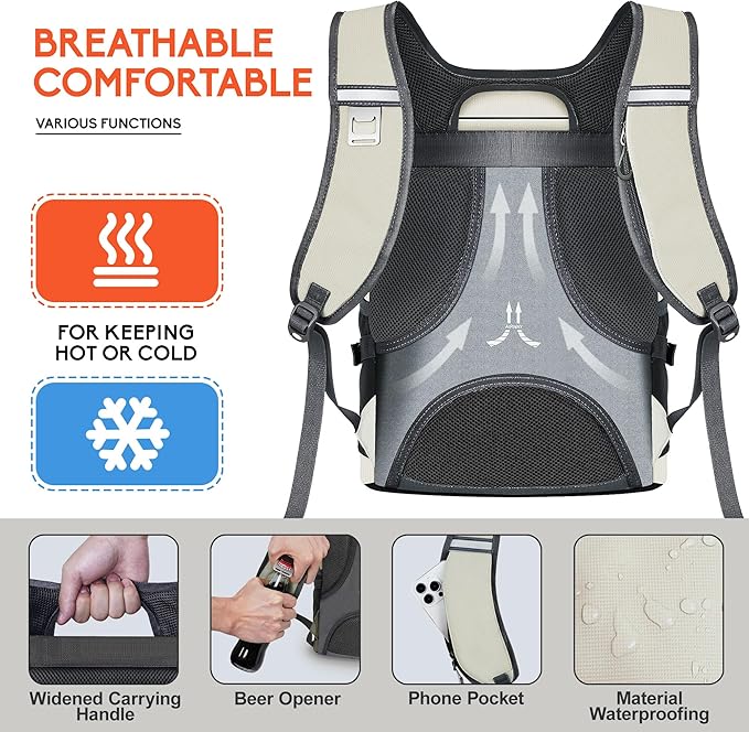 N NEVO RHINO Backpack Coolers Insulated Leak Proof 36/54 Cans,Portable Lightweight Waterproof Insulated Cooler Backpack for Men & Women Ideal for Camping,Travel,Beach,Picnics,Lunch & Day Trips